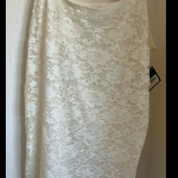 NWT Willow Bay brand size XL Ivory Colored Lacey Tank Top - Picture 2 of 4